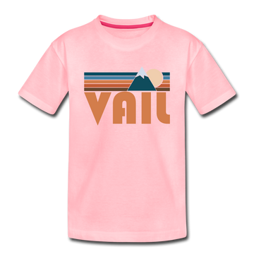 Vail, Colorado Toddler T-Shirt - Retro Mountain Vail Toddler Tee - pink