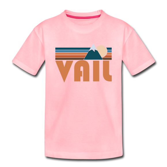 Vail, Colorado Toddler T-Shirt - Retro Mountain Vail Toddler Tee - pink