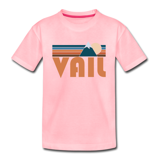 Vail, Colorado Toddler T-Shirt - Retro Mountain Vail Toddler Tee - pink
