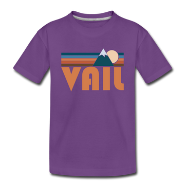Vail, Colorado Toddler T-Shirt - Retro Mountain Vail Toddler Tee - purple
