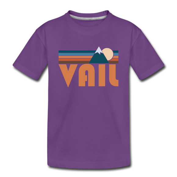 Vail, Colorado Toddler T-Shirt - Retro Mountain Vail Toddler Tee - purple