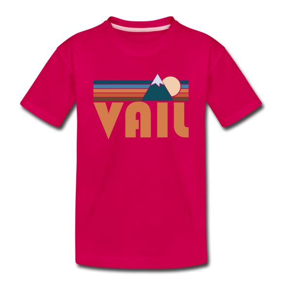Vail, Colorado Toddler T-Shirt - Retro Mountain Vail Toddler Tee - dark pink