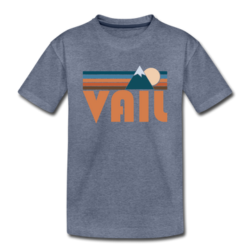 Vail, Colorado Toddler T-Shirt - Retro Mountain Vail Toddler Tee - heather blue