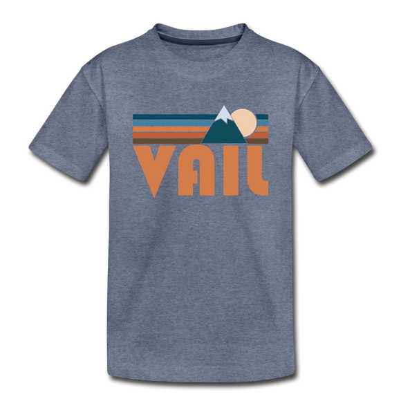 Vail, Colorado Toddler T-Shirt - Retro Mountain Vail Toddler Tee - heather blue