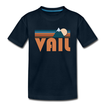 Vail, Colorado Toddler T-Shirt - Retro Mountain Vail Toddler Tee - deep navy