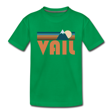 Vail, Colorado Toddler T-Shirt - Retro Mountain Vail Toddler Tee - kelly green