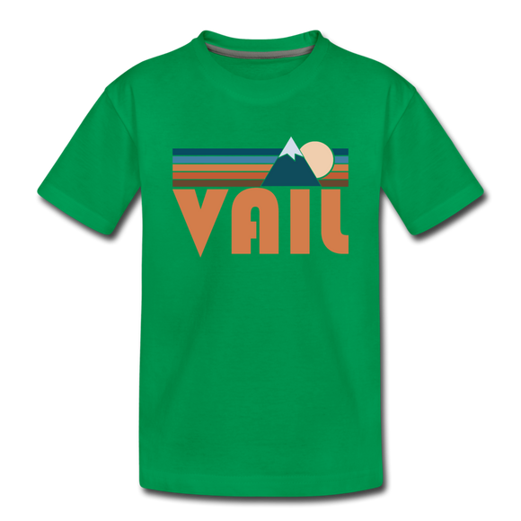 Vail, Colorado Toddler T-Shirt - Retro Mountain Vail Toddler Tee - kelly green