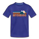 Wyoming Toddler T-Shirt - Retro Mountain Wyoming Toddler Tee - royal blue