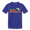Wyoming Toddler T-Shirt - Retro Mountain Wyoming Toddler Tee - royal blue