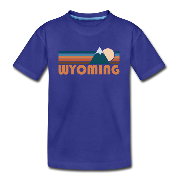 Wyoming Toddler T-Shirt - Retro Mountain Wyoming Toddler Tee - royal blue