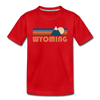 Wyoming Toddler T-Shirt - Retro Mountain Wyoming Toddler Tee - red