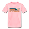 Wyoming Toddler T-Shirt - Retro Mountain Wyoming Toddler Tee - pink