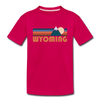 Wyoming Toddler T-Shirt - Retro Mountain Wyoming Toddler Tee - dark pink
