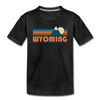 Wyoming Toddler T-Shirt - Retro Mountain Wyoming Toddler Tee - charcoal gray