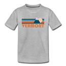 Vermont Toddler T-Shirt - Retro Mountain Vermont Toddler Tee - heather gray