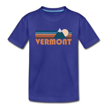 Vermont Toddler T-Shirt - Retro Mountain Vermont Toddler Tee - royal blue