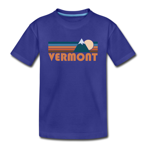Vermont Toddler T-Shirt - Retro Mountain Vermont Toddler Tee - royal blue