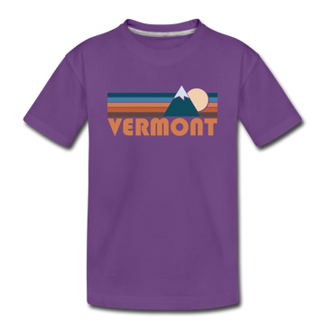 Vermont Toddler T-Shirt - Retro Mountain Vermont Toddler Tee - purple