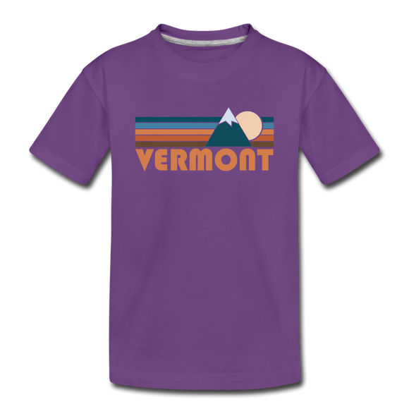Vermont Toddler T-Shirt - Retro Mountain Vermont Toddler Tee - purple