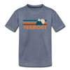 Vermont Toddler T-Shirt - Retro Mountain Vermont Toddler Tee - heather blue