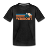 Vermont Toddler T-Shirt - Retro Mountain Vermont Toddler Tee - charcoal gray