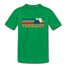 Vermont Toddler T-Shirt - Retro Mountain Vermont Toddler Tee - kelly green