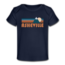 Asheville, North Carolina Baby T-Shirt - Organic Retro Mountain Asheville Infant T-Shirt - dark navy