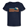 Asheville, North Carolina Baby T-Shirt - Organic Retro Mountain Asheville Infant T-Shirt - dark navy