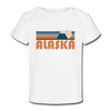 Alaska Baby T-Shirt - Organic Retro Mountain Alaska Infant T-Shirt - white