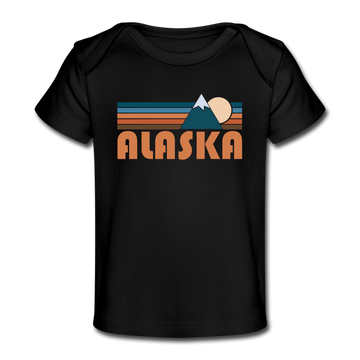 Alaska Baby T-Shirt - Organic Retro Mountain Alaska Infant T-Shirt - black