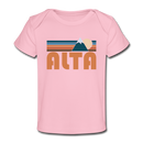 Alta, Utah Baby T-Shirt - Organic Retro Mountain Alta Infant T-Shirt - light pink
