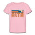 Alta, Utah Baby T-Shirt - Organic Retro Mountain Alta Infant T-Shirt - light pink