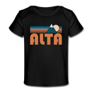 Alta, Utah Baby T-Shirt - Organic Retro Mountain Alta Infant T-Shirt - black