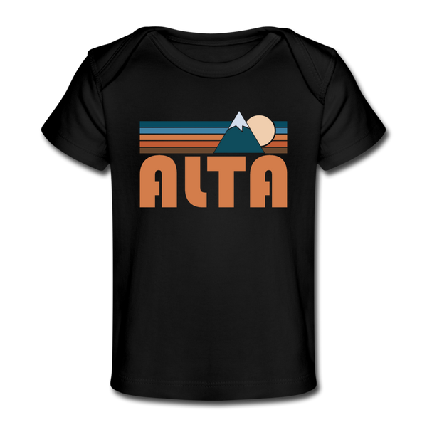 Alta, Utah Baby T-Shirt - Organic Retro Mountain Alta Infant T-Shirt - black