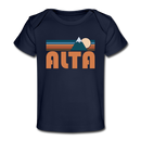 Alta, Utah Baby T-Shirt - Organic Retro Mountain Alta Infant T-Shirt - dark navy