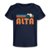 Alta, Utah Baby T-Shirt - Organic Retro Mountain Alta Infant T-Shirt - dark navy