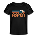 Aspen, Colorado Baby T-Shirt - Organic Retro Mountain Aspen Infant T-Shirt - black