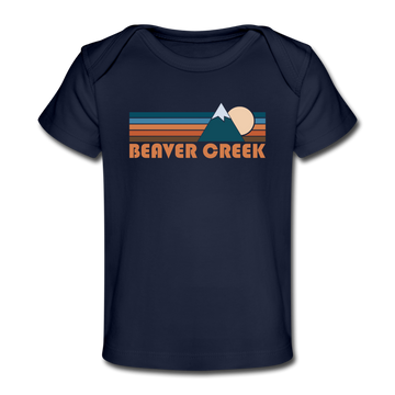 Beaver Creek, Colorado Baby T-Shirt - Organic Retro Mountain Beaver Creek Infant T-Shirt - dark navy