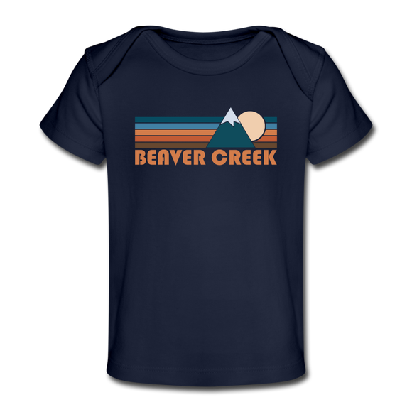 Beaver Creek, Colorado Baby T-Shirt - Organic Retro Mountain Beaver Creek Infant T-Shirt - dark navy