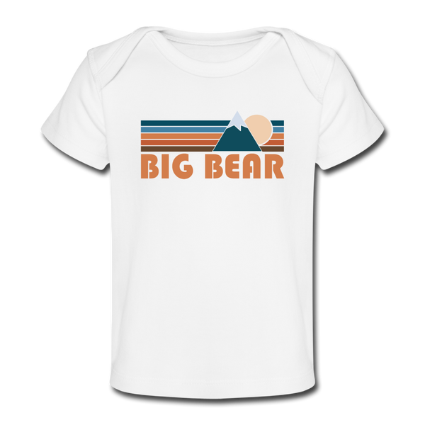 Big Bear, California Baby T-Shirt - Organic Retro Mountain Big Bear Infant T-Shirt - white
