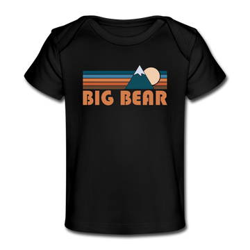 Big Bear, California Baby T-Shirt - Organic Retro Mountain Big Bear Infant T-Shirt - black