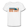 Big Sky, Montana Baby T-Shirt - Organic Retro Mountain Big Sky Infant T-Shirt - white