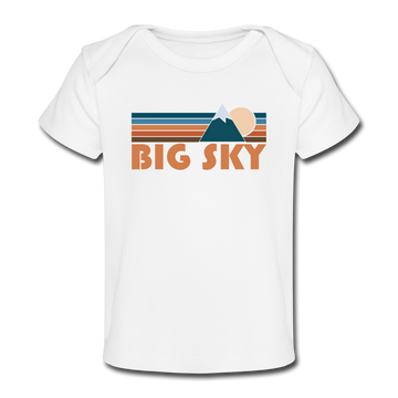 Big Sky, Montana Baby T-Shirt - Organic Retro Mountain Big Sky Infant T-Shirt - white