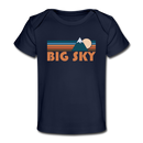 Big Sky, Montana Baby T-Shirt - Organic Retro Mountain Big Sky Infant T-Shirt - dark navy