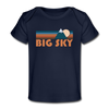 Big Sky, Montana Baby T-Shirt - Organic Retro Mountain Big Sky Infant T-Shirt - dark navy