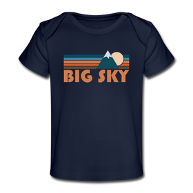 Big Sky, Montana Baby T-Shirt - Organic Retro Mountain Big Sky Infant T-Shirt