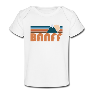 Banff, Canada Baby T-Shirt - Organic Retro Mountain Banff Infant T-Shirt - white