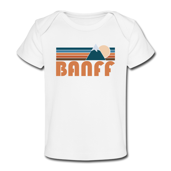 Banff, Canada Baby T-Shirt - Organic Retro Mountain Banff Infant T-Shirt - white