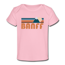 Banff, Canada Baby T-Shirt - Organic Retro Mountain Banff Infant T-Shirt - light pink