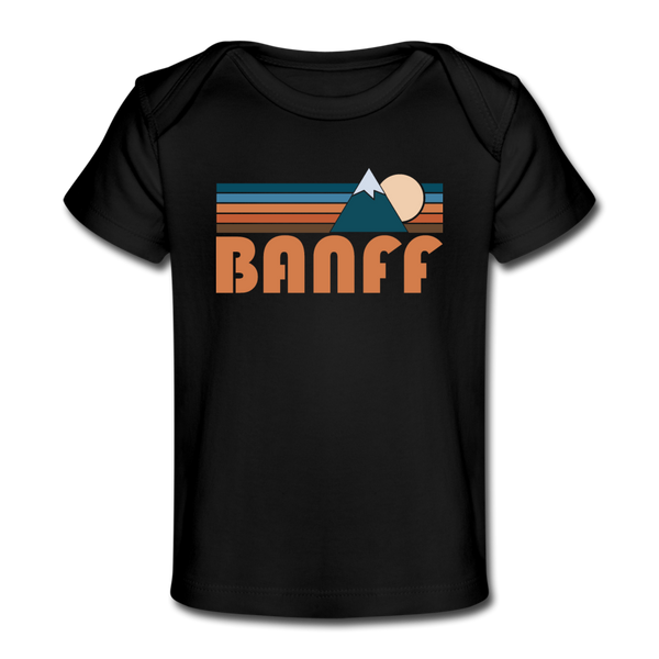 Banff, Canada Baby T-Shirt - Organic Retro Mountain Banff Infant T-Shirt - black